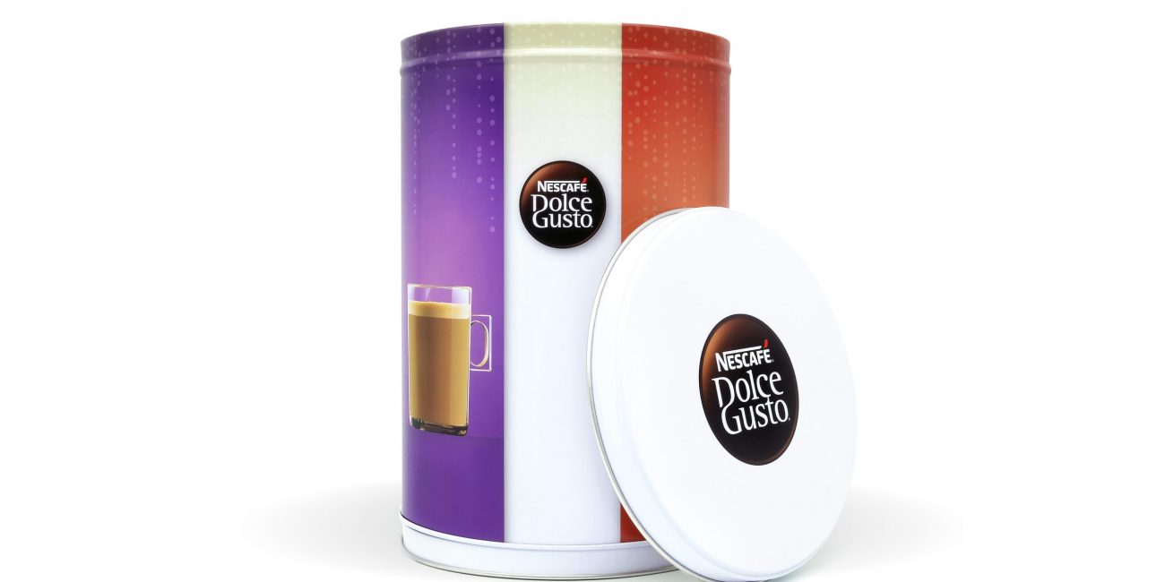 Embalagem cilíndrica com música • DOLCE GUSTO